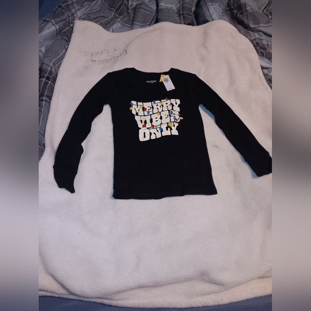Old Navy Gender-Neutral 'Merry Vibes Only' Graphic Snug-Fit Pajama Set NWT